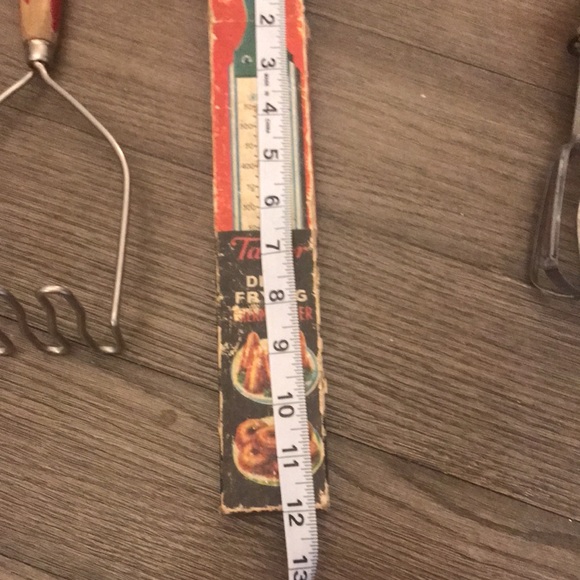 Vintage 5 pc kitchen tools decorative fry thermometer unique simulated stag horn - Picture 5 of 16
